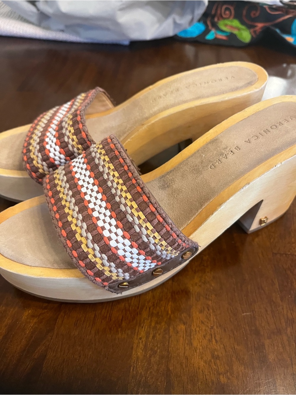 Veronica Beard $330 NWOB Hannalee woven platform clog mules